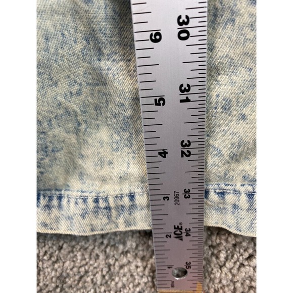 VINTAGE Calvin Klein Dress Womens 5/6 Blue Acid Wash Button Front Pockets 80s - Picture 10 of 15